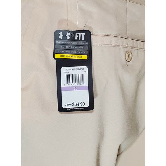 Under Armour Pants 38 x 37 Unfinished Length Beige 1239894 280 New - Picture 5 of 7
